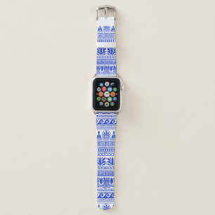 Greek Fret, Mediterranean Pattern, Blue Apple Watch Band