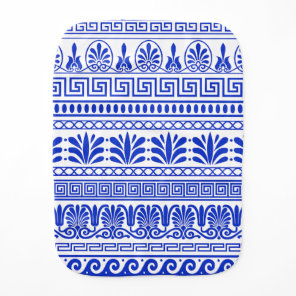 Greek Fret, Mediterranean Pattern, Blue Baby Burp Cloth