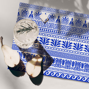 Greek Fret, Mediterranean Pattern, Blue Cloth Placemat