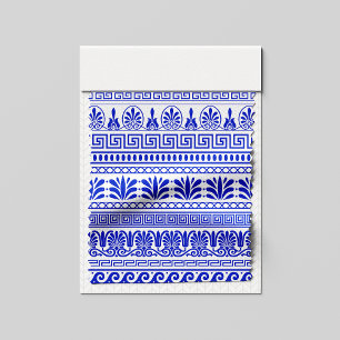 Greek Fret, Mediterranean Pattern, Blue Fabric