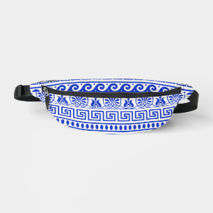 Greek Fret, Mediterranean Pattern, Blue Fanny Pack