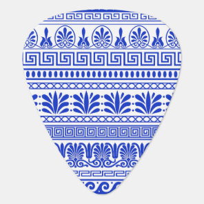 Greek Fret, Mediterranean Pattern, Blue Guitar Pick