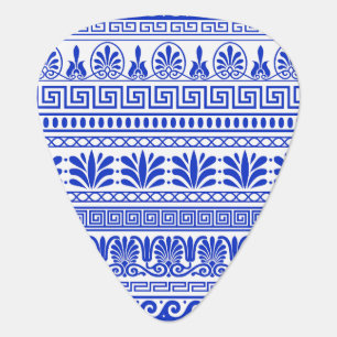 Greek Fret, Mediterranean Pattern, Blue Guitar Pick