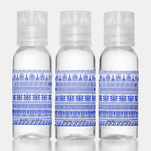 Greek Fret, Mediterranean Pattern, Blue Hand Sanitizer