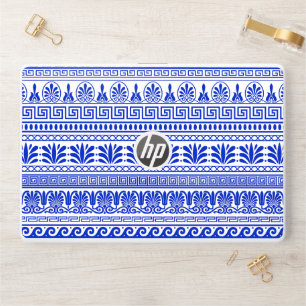 Greek Fret, Mediterranean Pattern, Blue HP Laptop Skin