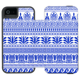 Greek Fret, Mediterranean Pattern, Blue iPhone SE/5/5s Wallet Case