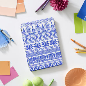 Greek Fret, Mediterranean Pattern, Blue iPad Pro Cover