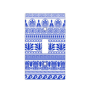 Greek Fret, Mediterranean Pattern, Blue Light Switch Cover