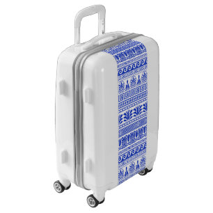 Greek Fret, Mediterranean Pattern, Blue Luggage
