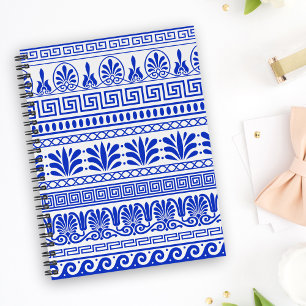 Greek Fret, Mediterranean Pattern, Blue Planner