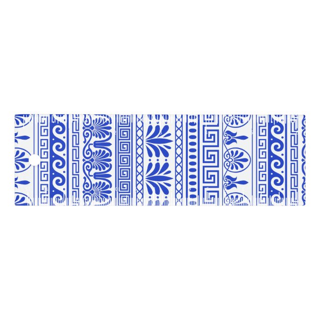 Greek Fret, Mediterranean Pattern, Blue Ruler (Front)
