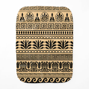 Greek Fret, Mediterranean Pattern, Brown Baby Burp Cloth
