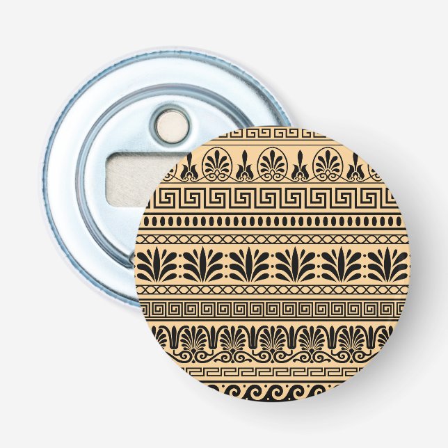 Greek Fret, Mediterranean Pattern, Brown Bottle Opener (Front)