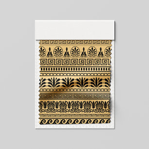 Greek Fret, Mediterranean Pattern, Brown Fabric