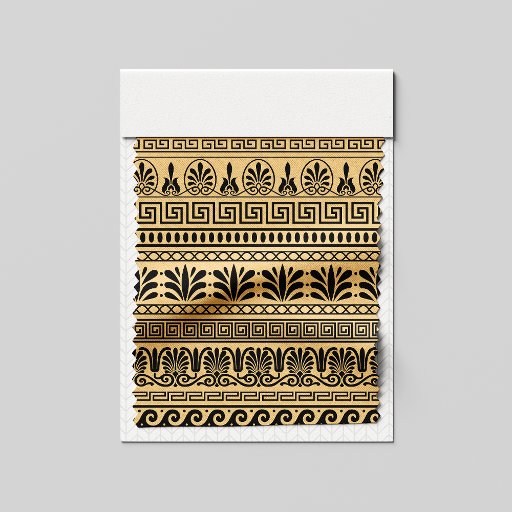 Greek Fret, Mediterranean Pattern, Brown Fabric