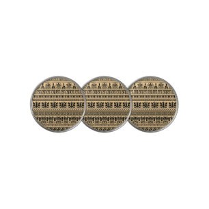 Greek Fret, Mediterranean Pattern, Brown Golf Ball Marker