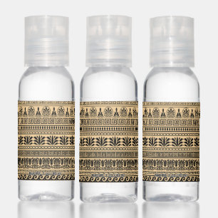 Greek Fret, Mediterranean Pattern, Brown Hand Sanitizer