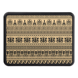 Greek Fret, Mediterranean Pattern, Brown Hitch Cover