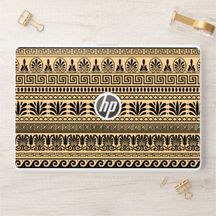 Greek Fret, Mediterranean Pattern, Brown HP Laptop Skin