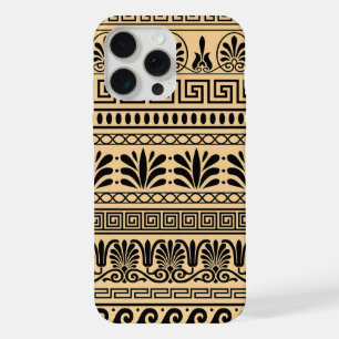 Greek Fret, Mediterranean Pattern, Brown iPhone 15 Pro Max Case