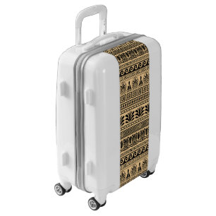 Greek Fret, Mediterranean Pattern, Brown Luggage