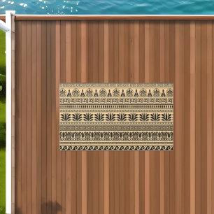 Greek Fret, Mediterranean Pattern, Brown Outdoor Rug