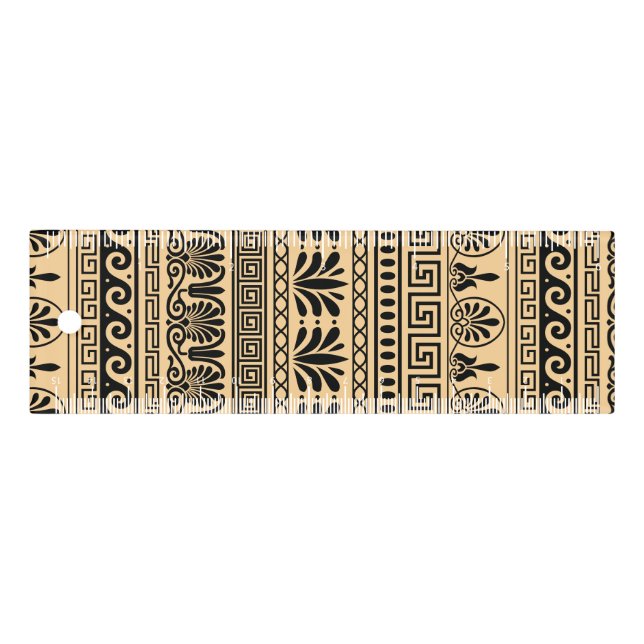 Greek Fret, Mediterranean Pattern, Brown Ruler (Front)