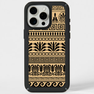 Greek Fret, Mediterranean Pattern, Brown iPhone 15 Pro Max Case
