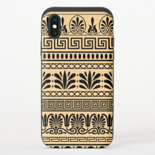 Greek Fret, Mediterranean Pattern, Brown iPhone XS Slider Case