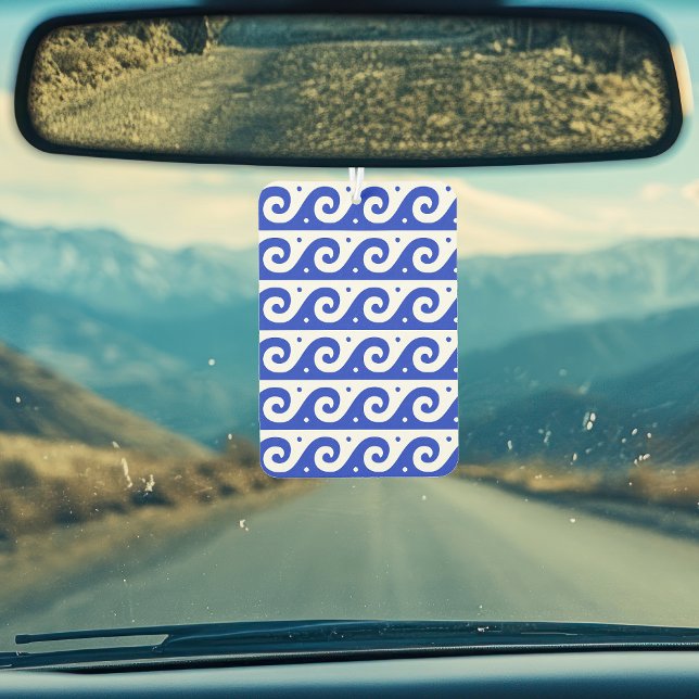 Greek Fret, Mediterranean Wave Pattern, Blue Air Freshener (Creator Uploaded)