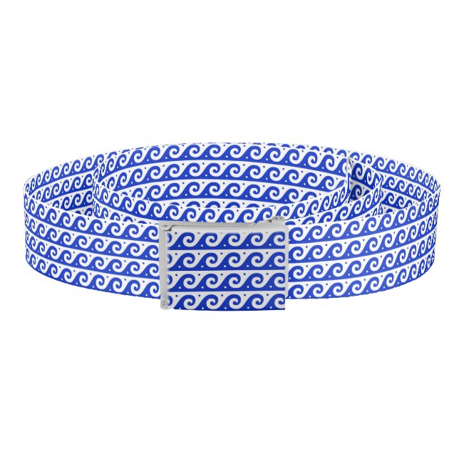 Greek Fret, Mediterranean Wave Pattern, Blue Belt (Coil)