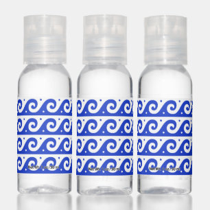 Greek Fret, Mediterranean Wave Pattern, Blue Hand Sanitizer