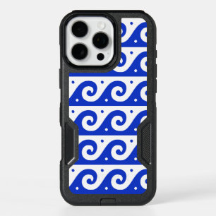 Greek Fret, Mediterranean Wave Pattern, Blue iPhone 16 Pro Max Case