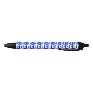 Greek Fret, Mediterranean Wave Pattern, Blue Pen