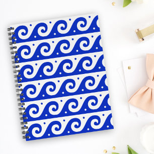 Greek Fret, Mediterranean Wave Pattern, Blue Planner