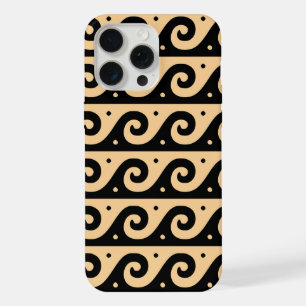 Greek Fret, Mediterranean Wave Pattern, Brown iPhone 15 Pro Max Case