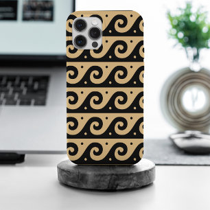 Greek Fret, Mediterranean Wave Pattern, Brown iPhone 15 Pro Max Case
