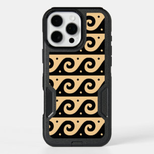 Greek Fret, Mediterranean Wave Pattern, Brown iPhone 16 Pro Max Case