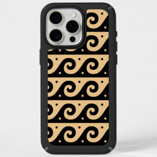 Greek Fret, Mediterranean Wave Pattern, Brown iPhone 15 Pro Max Case