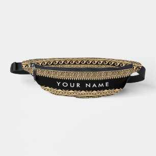 Greek Fret, Mixed Meander Key, Brown, Your Name Fanny Pack