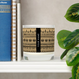 Greek Fret, Mixed Meander Key, Brown, Your Name Scented Candle
