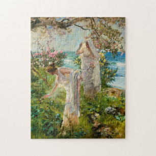 Greek Girls on the Shore Joaquín Sorolla Art Jigsaw Puzzle