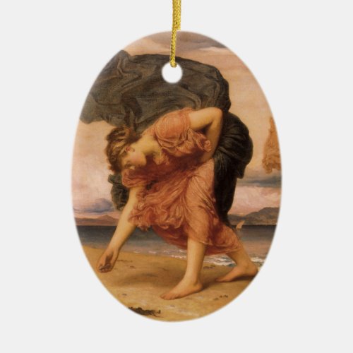 Greek Girls Picking Up Pebbles By Lord Leighton Ceramic Ornament