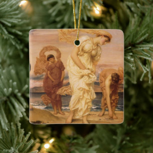 Greek Girls Picking Up Pebbles By Lord Leighton Ceramic Ornament