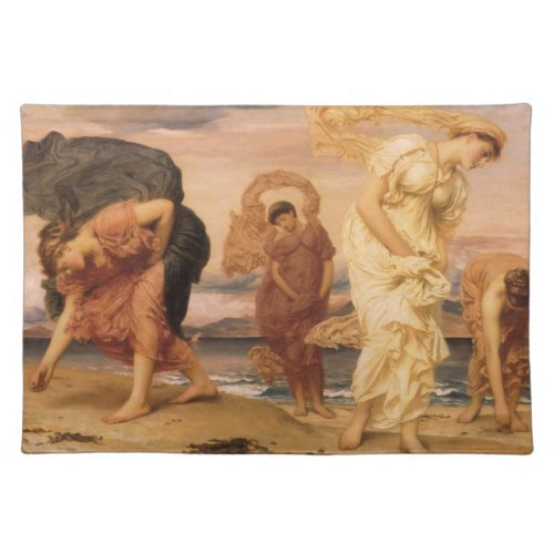 Greek Girls Picking Up Pebbles By Lord Leighton Cloth Placemat