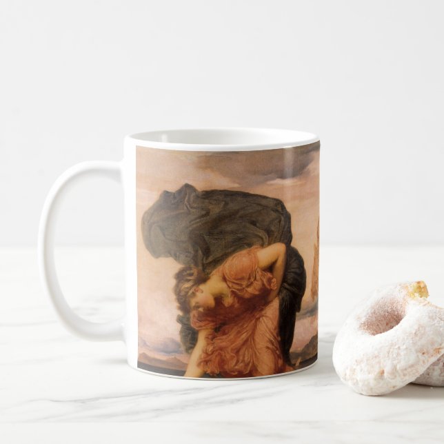 Greek Girls Picking Up Pebbles By Lord Leighton Coffee Mug (With Donut)