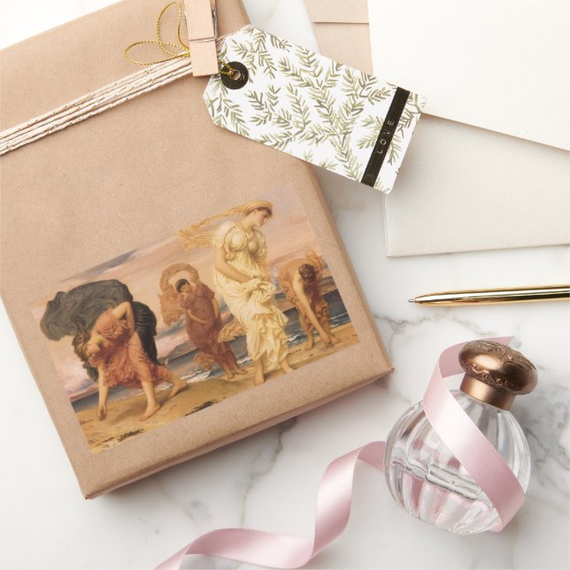 Greek Girls Picking Up Pebbles By Lord Leighton Rectangular Sticker (Gifting)