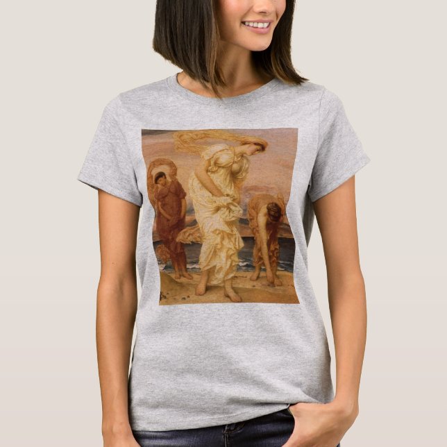 Greek Girls Picking Up Pebbles By Lord Leighton T-Shirt (Front)