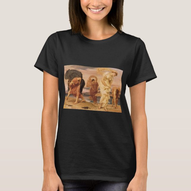 Greek Girls Picking Up Pebbles By Lord Leighton T-Shirt (Front)