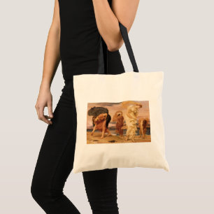 Greek Girls Picking Up Pebbles By Lord Leighton Tote Bag